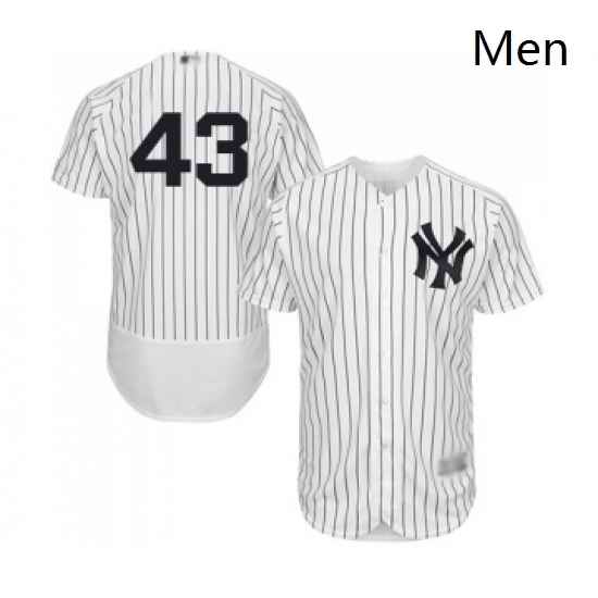 Mens New York Yankees 43 Gio Gonzalez White Home Flex Base Authentic Collection Baseball Jersey